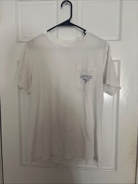 AFTCO White Short-Sleeve Pocket Tee with Logo